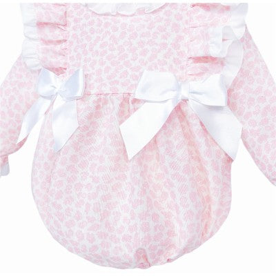 Wee Me Pink Floral Frill Shoulder Romper