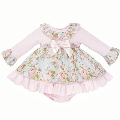 Wee Me Floral Puffball Dress & Pants Set