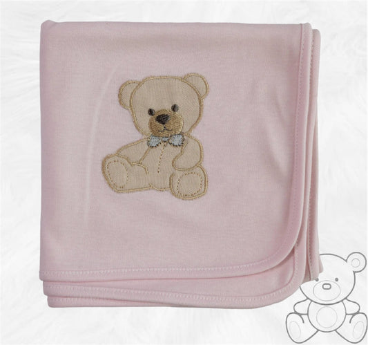 Baby Gi Pink Teddy Cotton Burpcloth Blanket