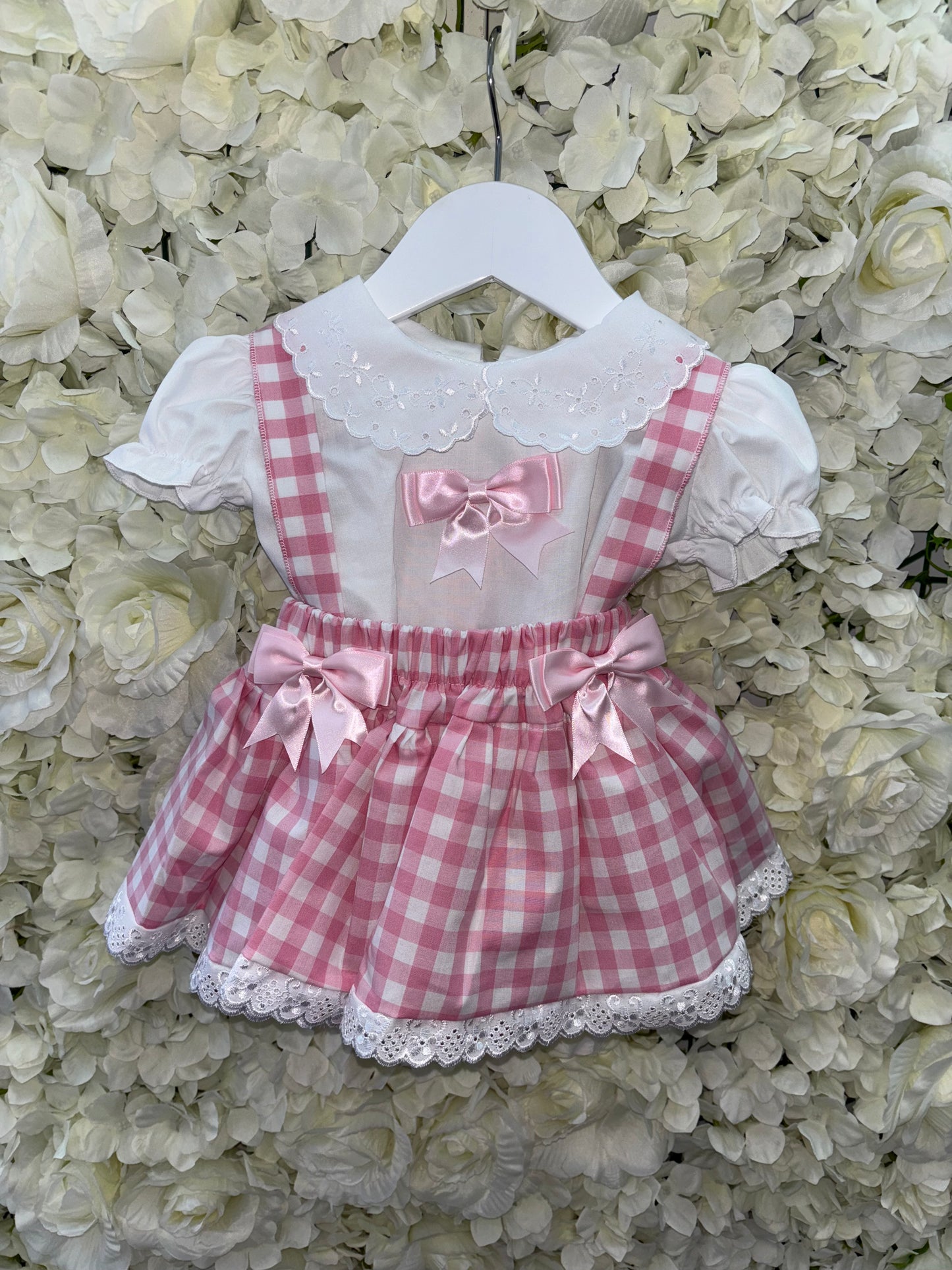 Pink Gingham Bloomers & Blouse Set