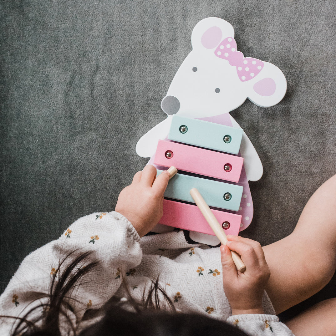 Pink Mouse Wooden Xylophone