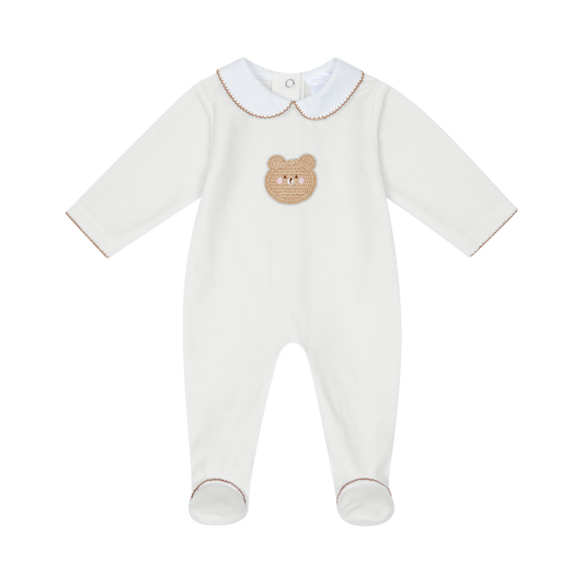 Deolinda Teddy Velour Sleepsuit