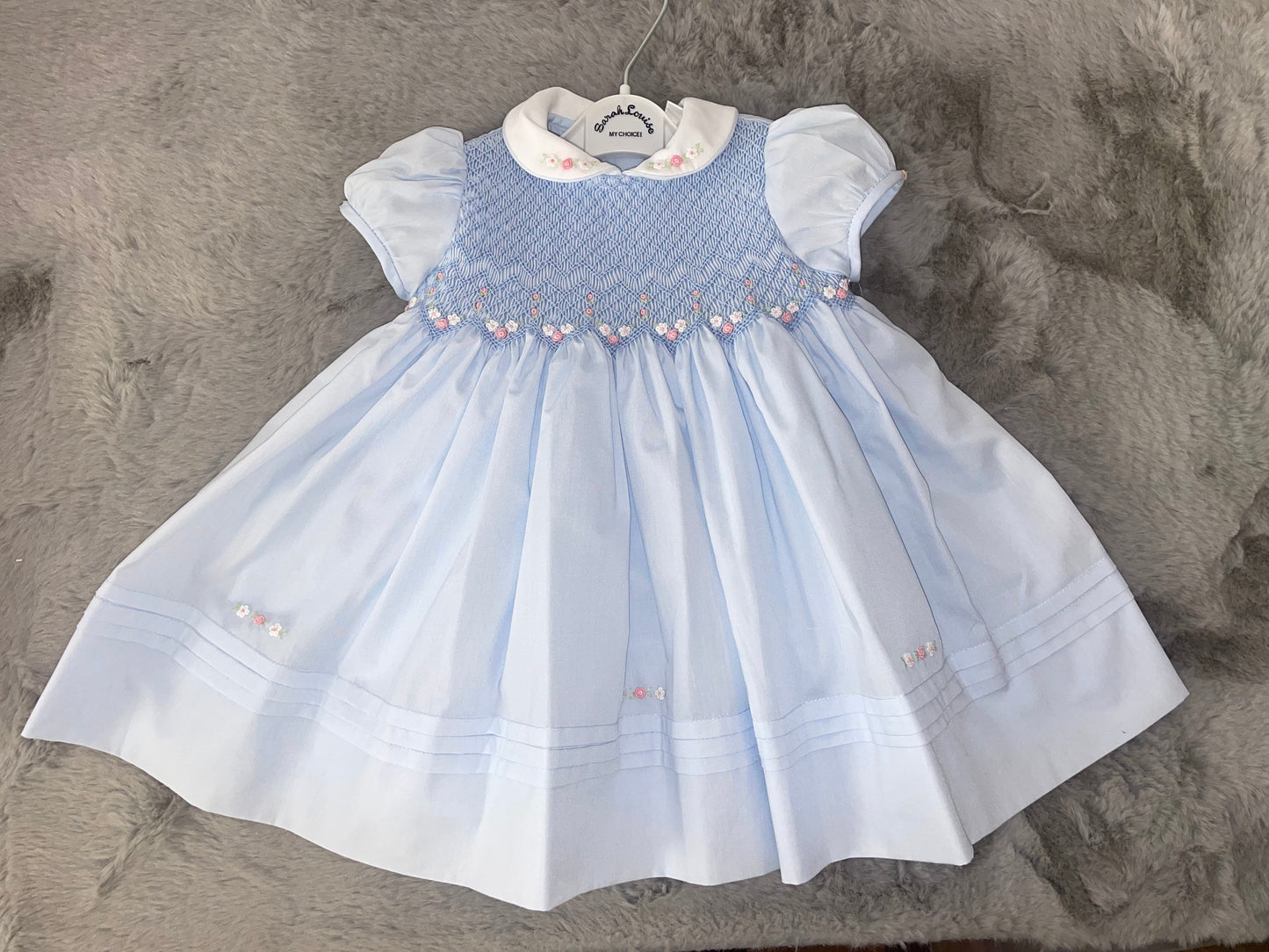 Sarah Louise Blue Hand Smocked Dress