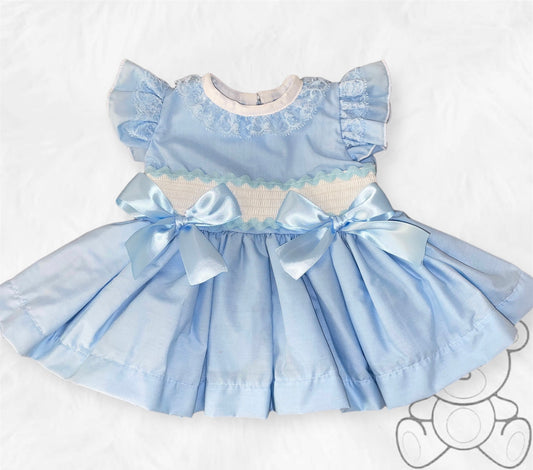 Blue Fairytale Double Bow Princess Dress