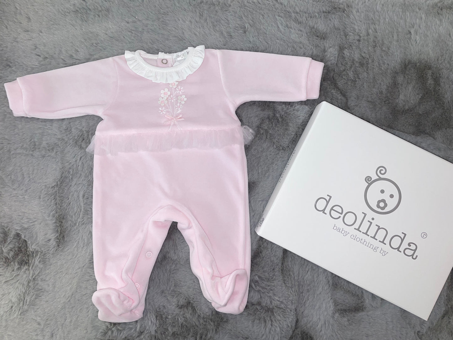 Deolinda Frill Velour Babygrow