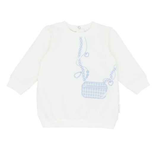 Pastels & Co white and blue Belusky Sweatshirt Dress