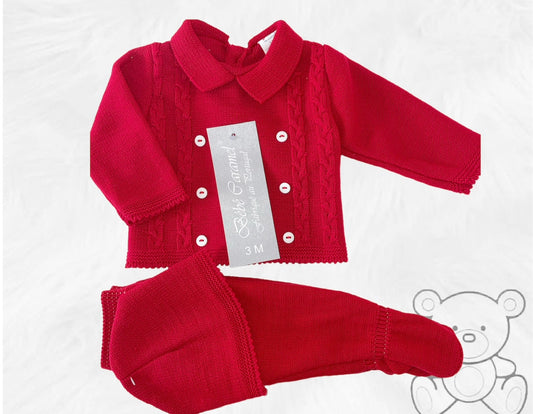 Red Knitted 3 piece Set