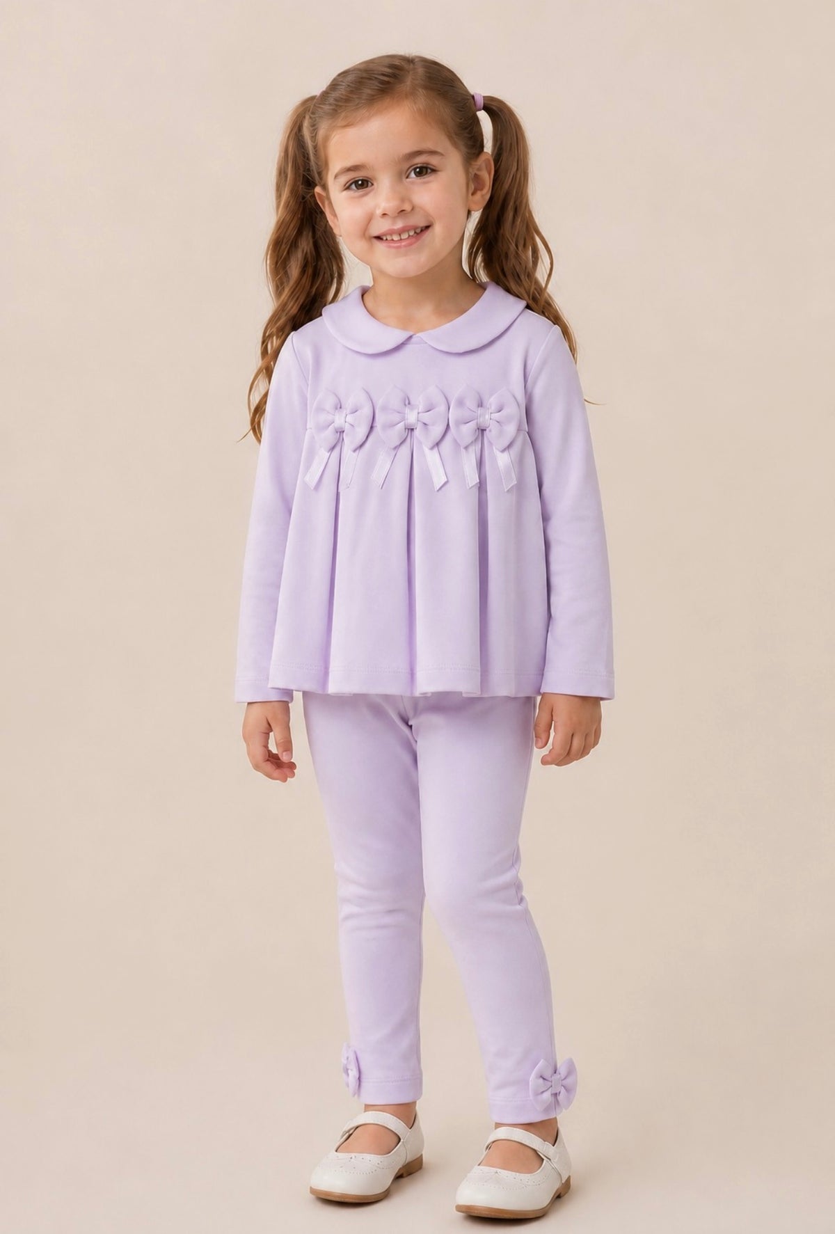 Lilac Triple Bow Leggings & Top Set