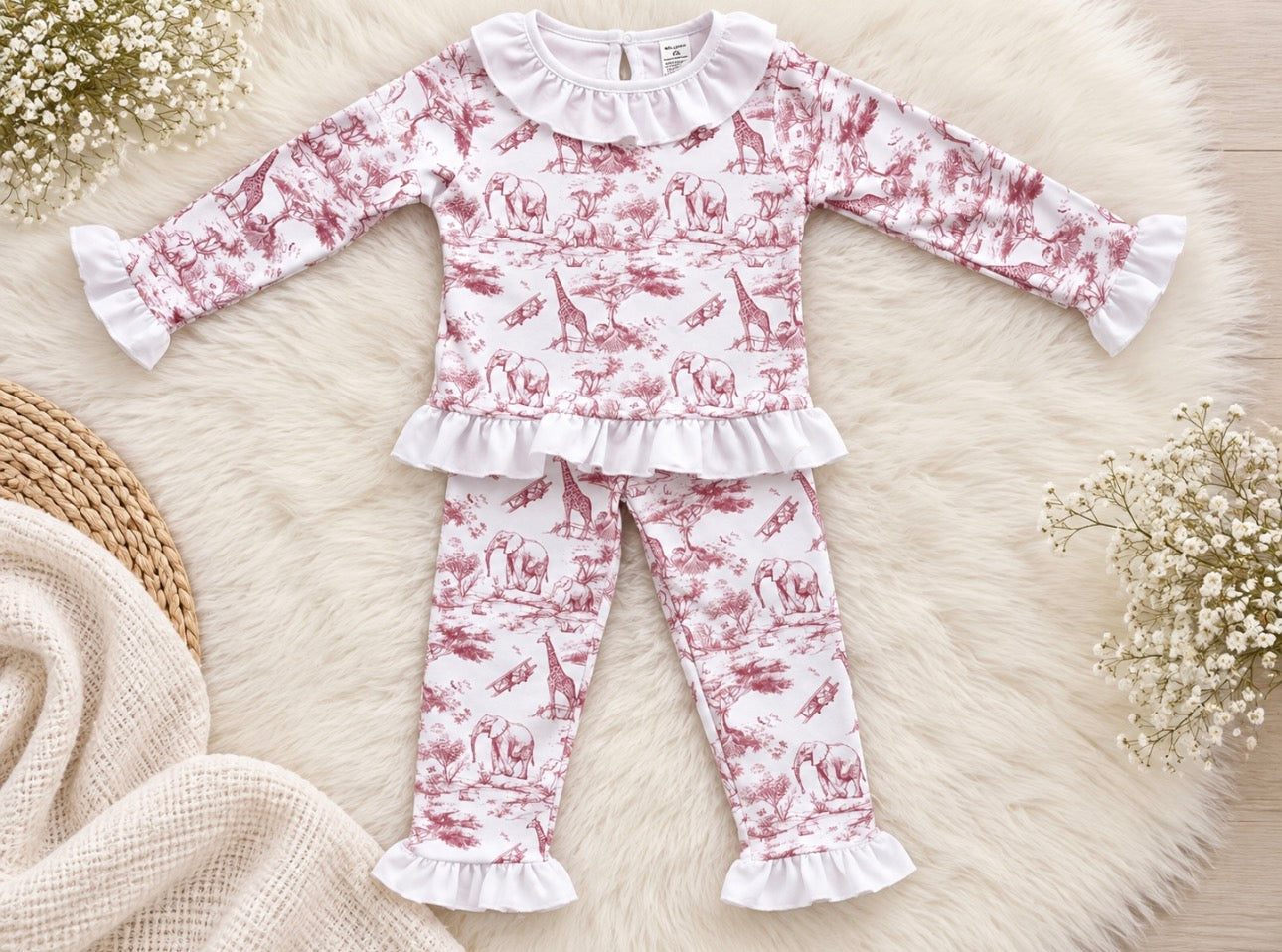Safari Print Lounge set Pink