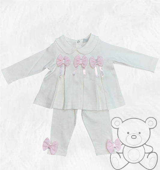 Ivory & Pink Bow Lounge Set