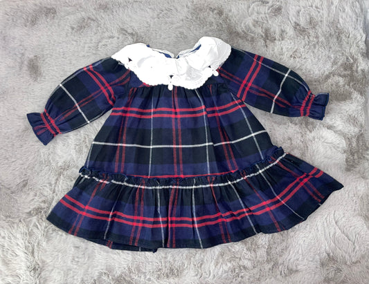 Deolinda Navy Tartan Dress