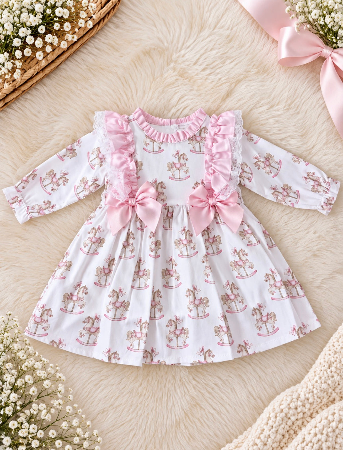 Carousel Pink Bow Dress