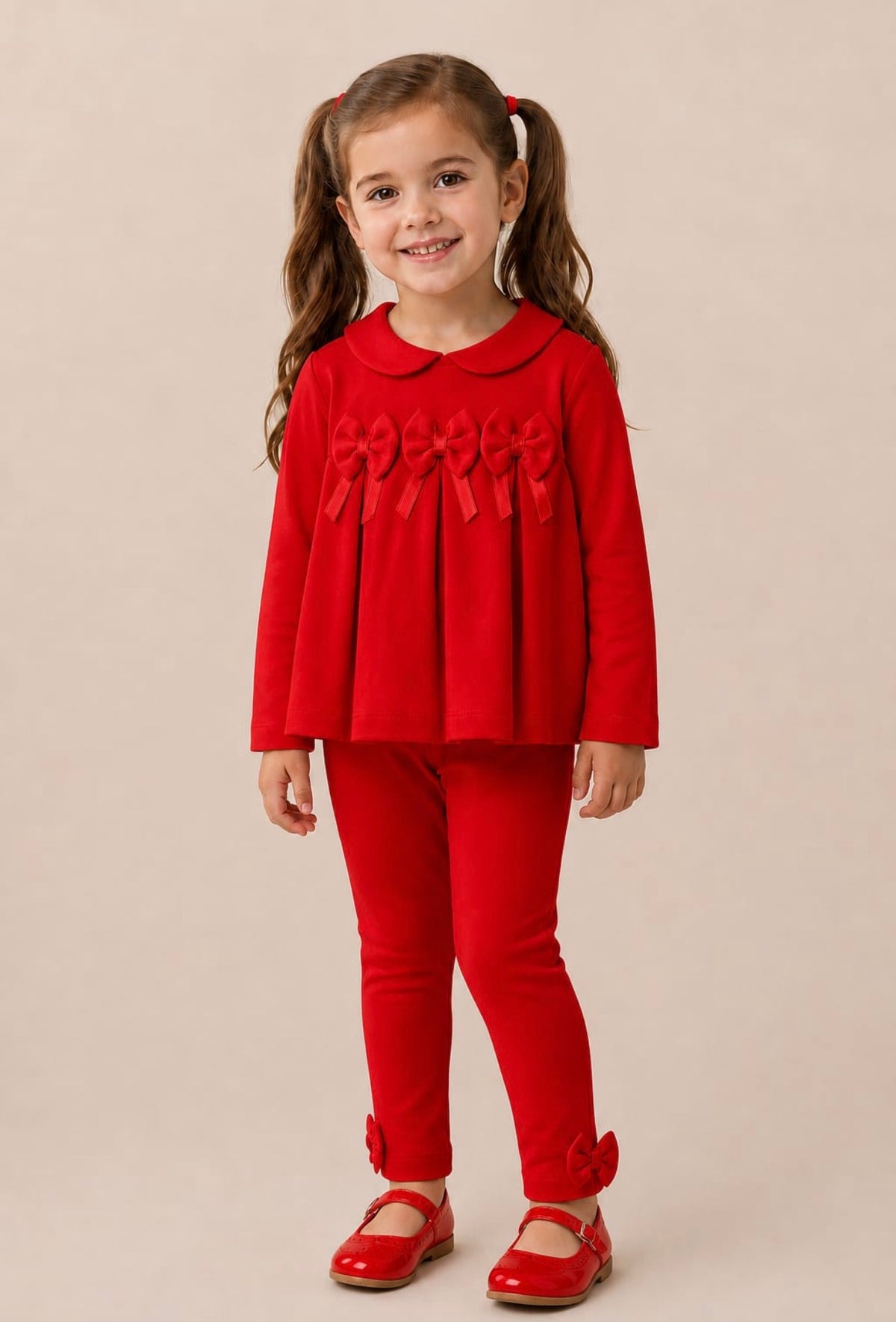 Red Triple Bow Leggings & Top Set