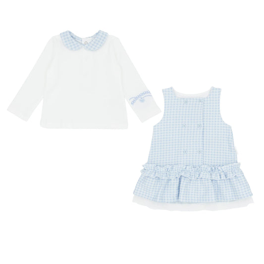 Pastels & Co Cecilia Blue Pinafore & Top Set