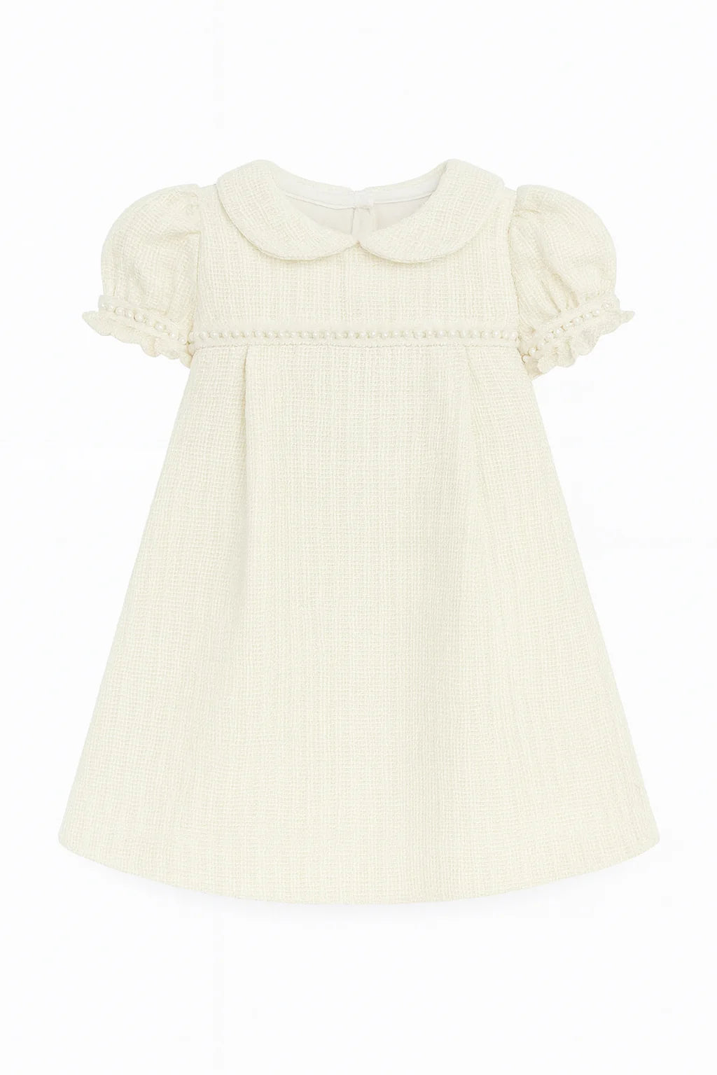 Deolinda Chic Ivory Pearl Trim Dress