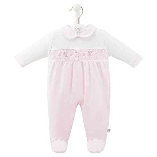 Dandelion Smocked Bunny Sleepsuit