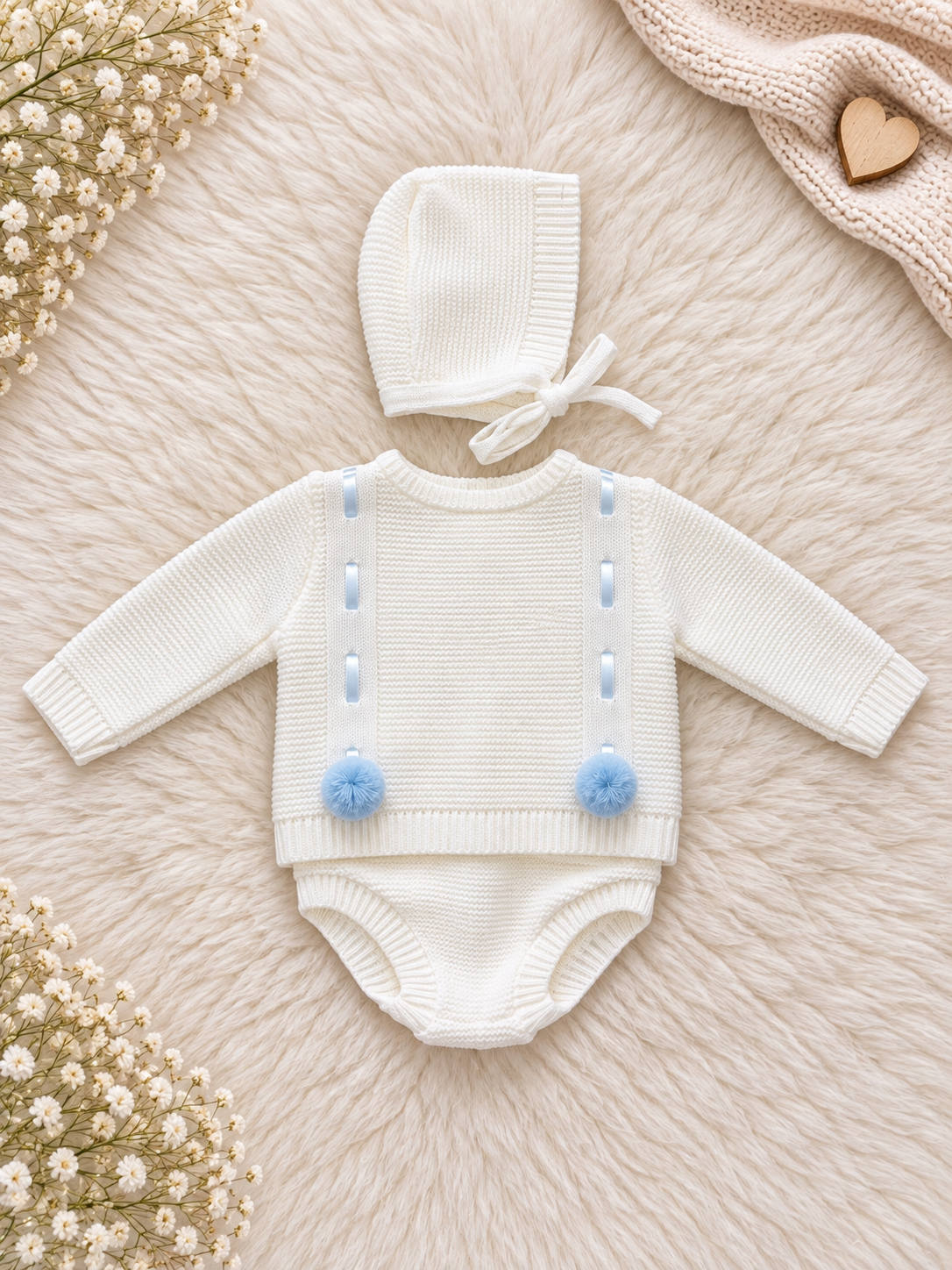 White knitted 3 piece set