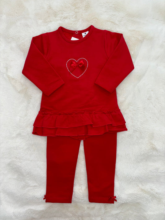 Red Diamanté Heart Lounge Set