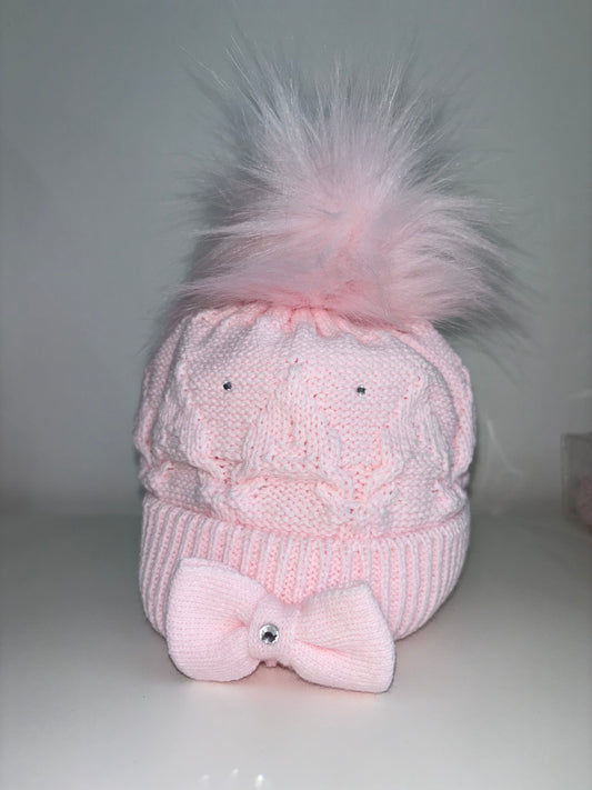 Pink Luxury Diamanté Pom Pom Hat Pavlova