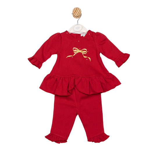 Mintini Red Bow Leggings and Top Set