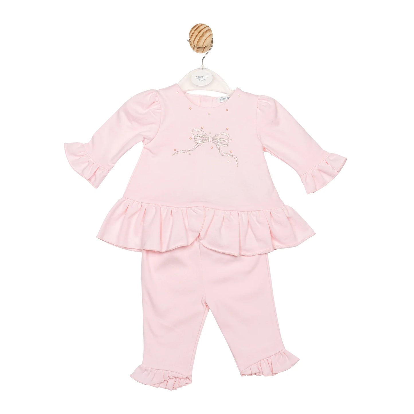 Mintini Pink Bow Leggings and Top Set