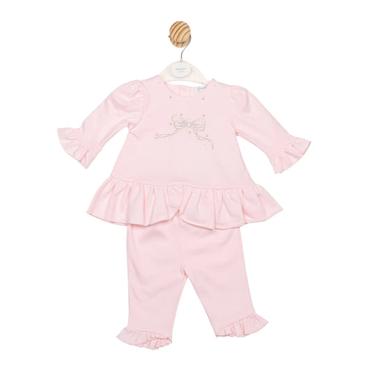 Mintini Pink Bow Leggings and Top Set