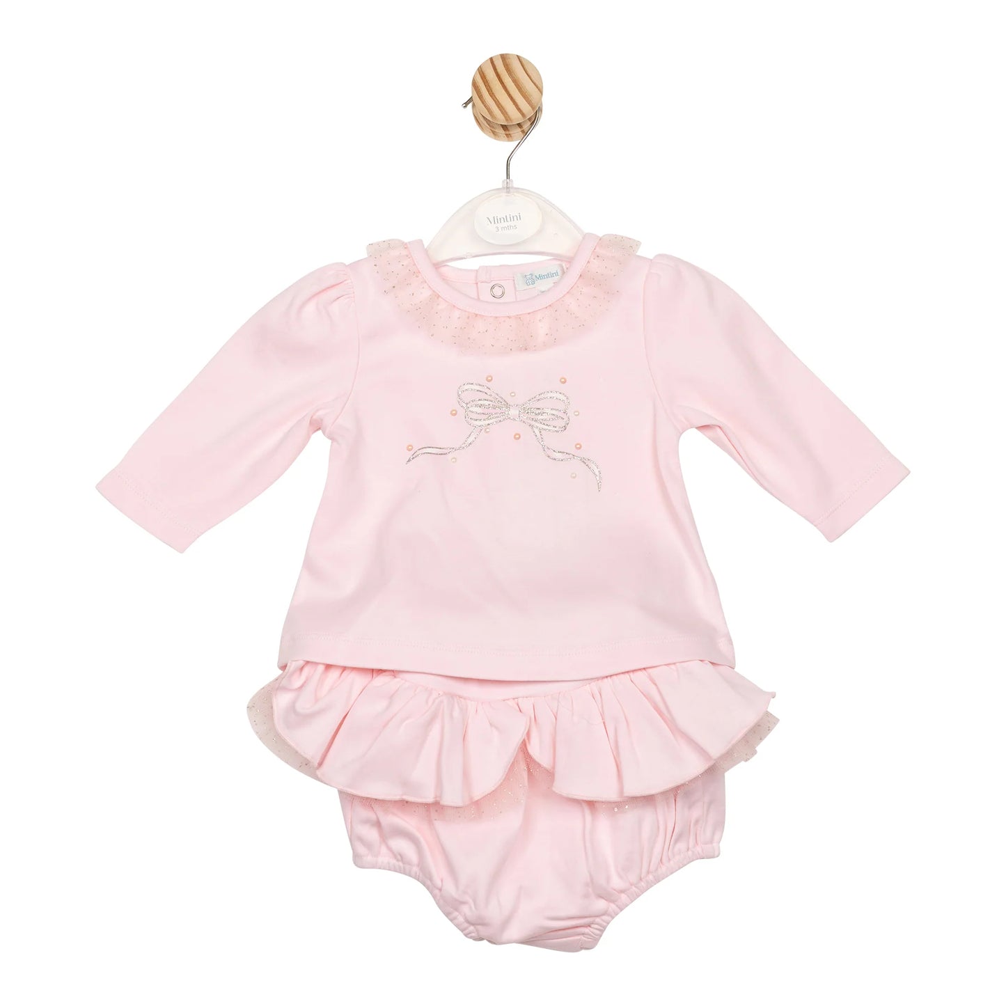 Mintini Pink Bow Top & Jam Pants Set
