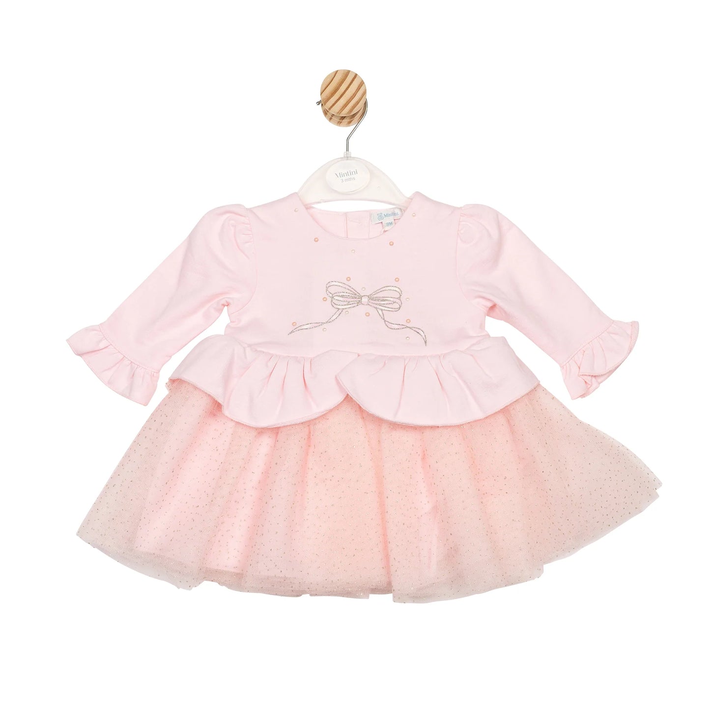 Mintini Pink Bow Sparkle Dress