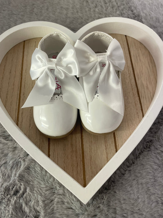 White Kylie Bow Shoes