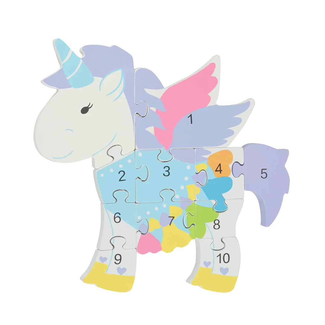 Unicorn Wooden Number Puzzle