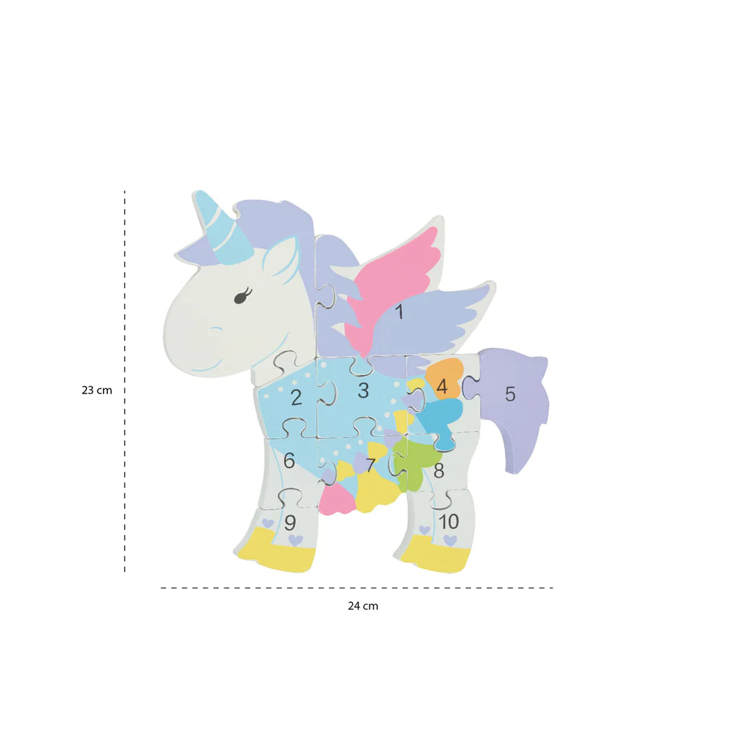 Unicorn Wooden Number Puzzle