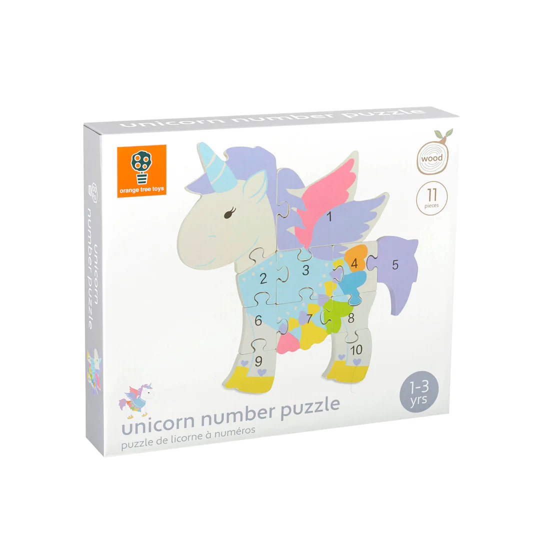 Unicorn Wooden Number Puzzle