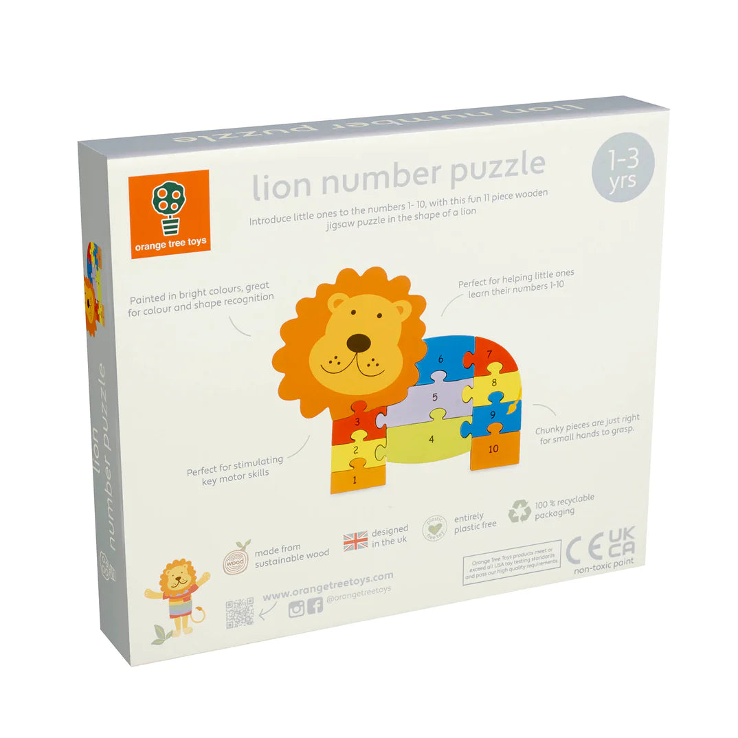 Lion Wooden Number Puzzle