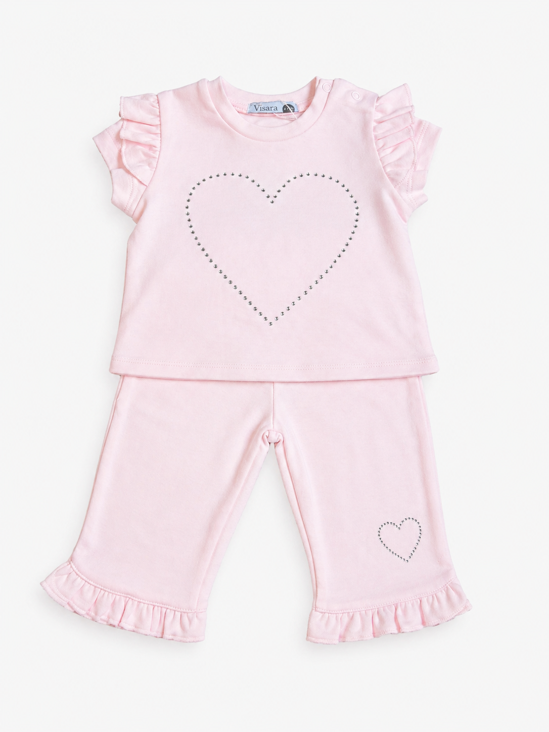 Diamanté Heart T-shirt and trousers set