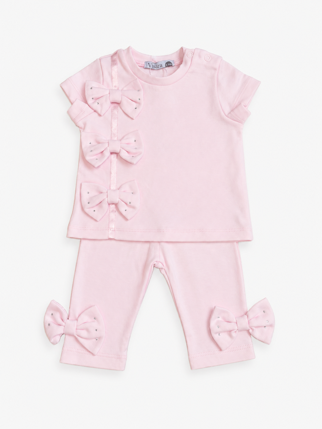 Diamanté Bow T-shirt and Leggings Set