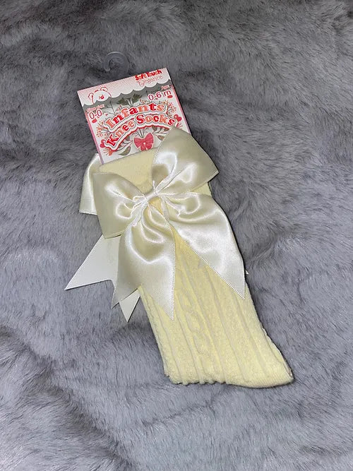 Lemon knee high bow socks