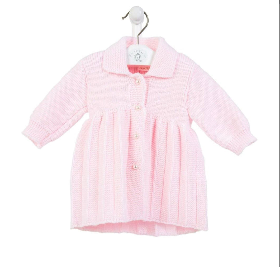 Pink pearl button cardigan