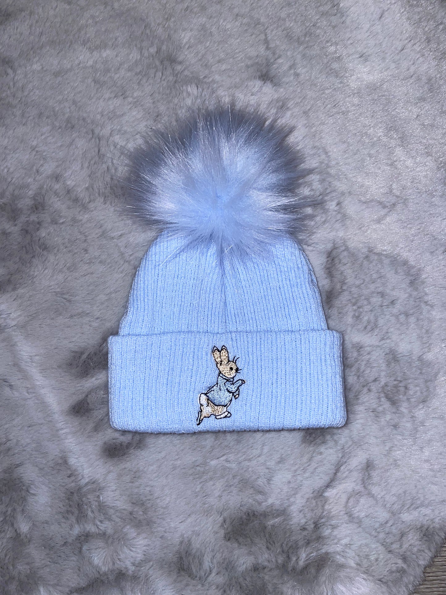 All Blue Pom Pom Peter Rabbit Hat