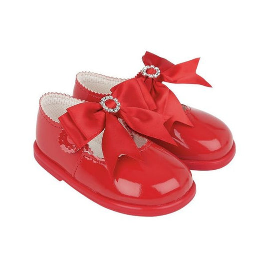 Baypods - Red Diamante Bow Hard Sole Shoes