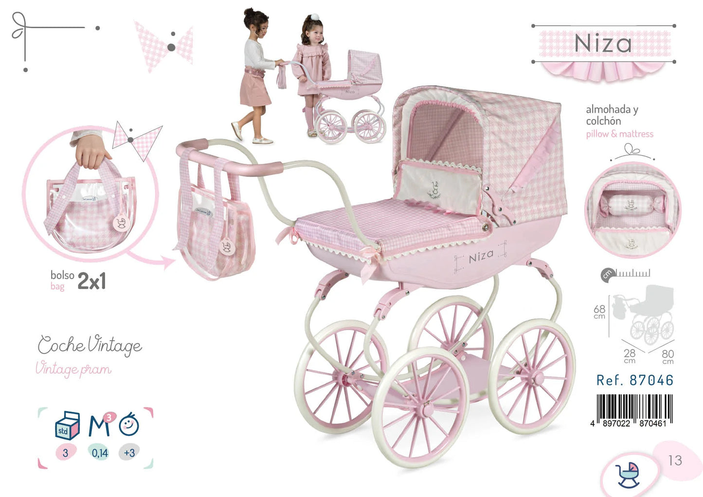 Pink Vintage Dolls Pram