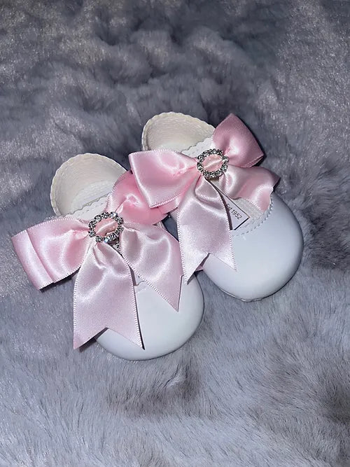 White patent pink bow Soft Sole Baypod Shoes