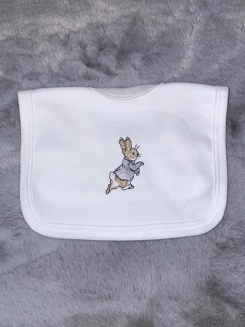 White Peter Rabbit Bib